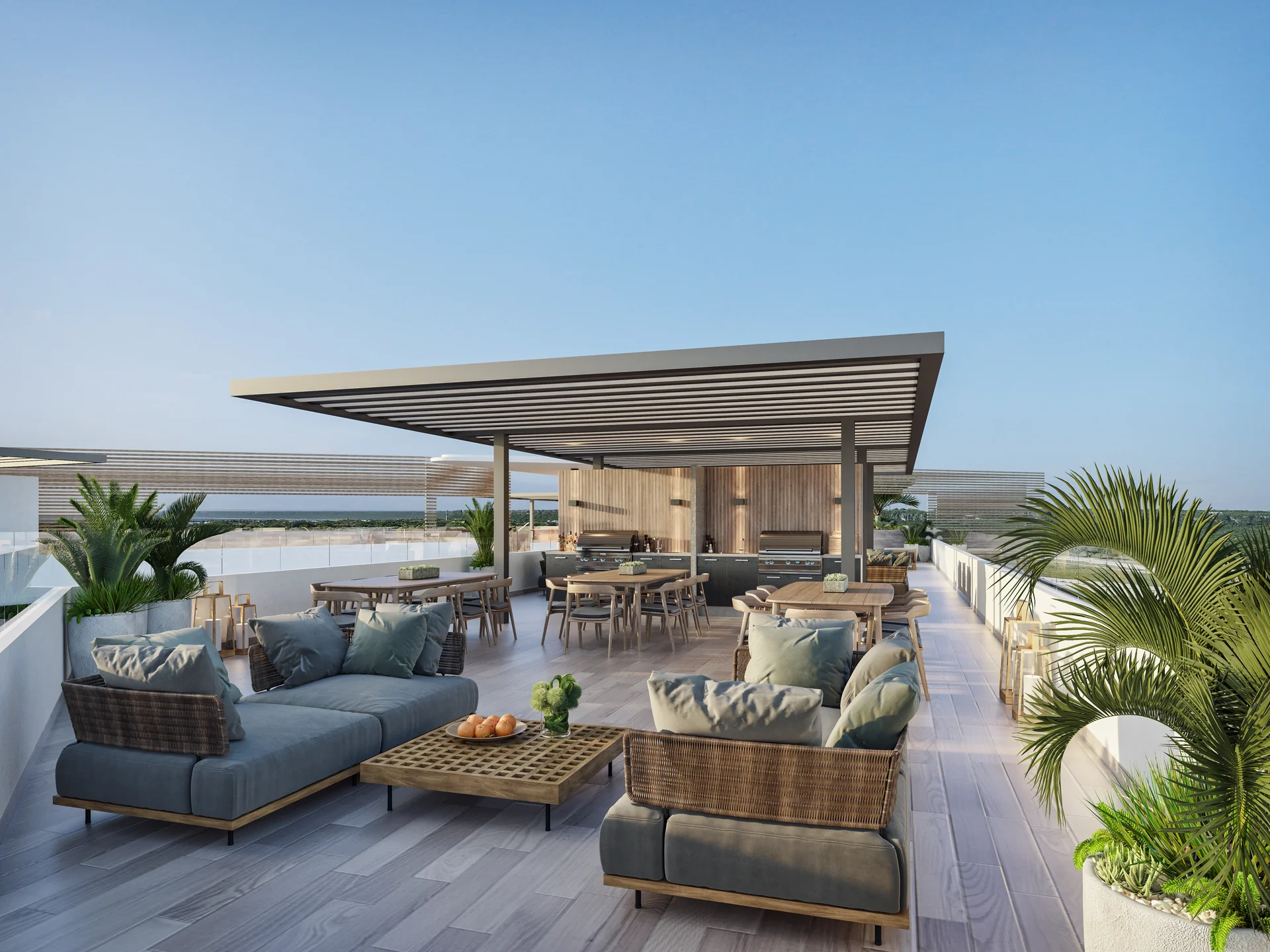 Pergola gourmet avec barbecue pour des rencontres en plein air.